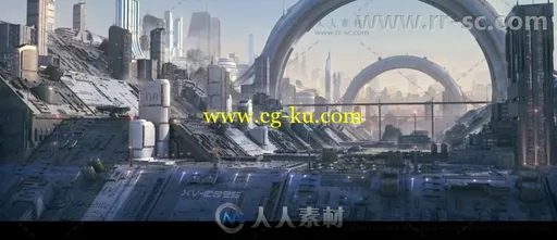 未来科幻感城市街道场景环境3D模型合辑的图片3