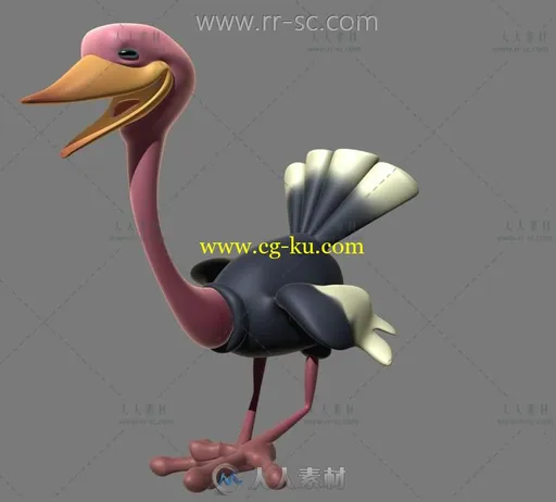 Q版鸵鸟3D模型的图片2