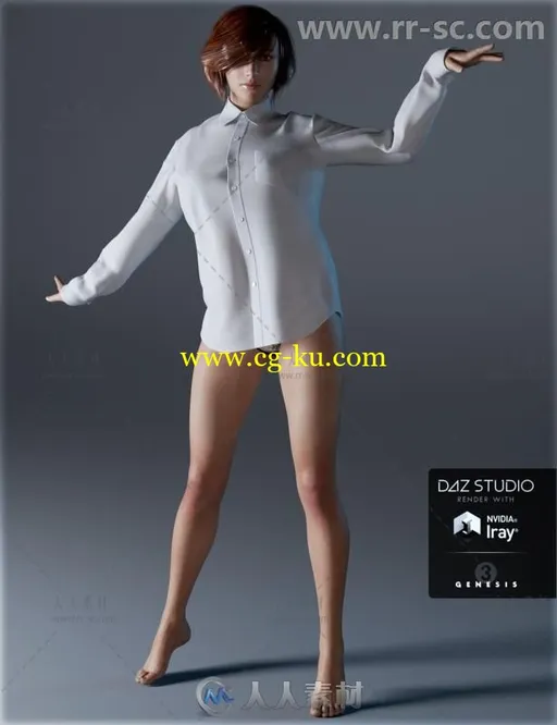 男子衬衫和女性内衣服装3D模型合辑的图片1