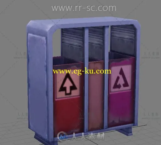 游戏中垃圾箱3D模型的图片1