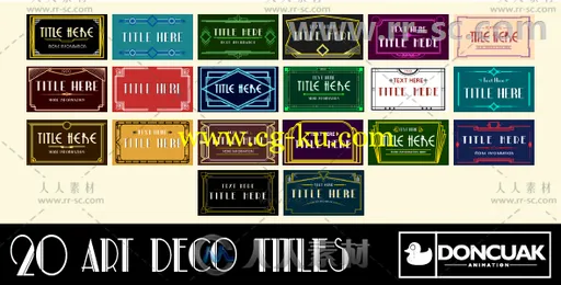 20款时尚创意艺术装饰文字标题动画展示幻灯片AE模板Videohive 20 Art Deco Titles的图片1