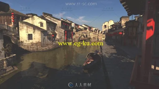中国江南水乡黛瓦古镇风景实拍视频素材的图片1