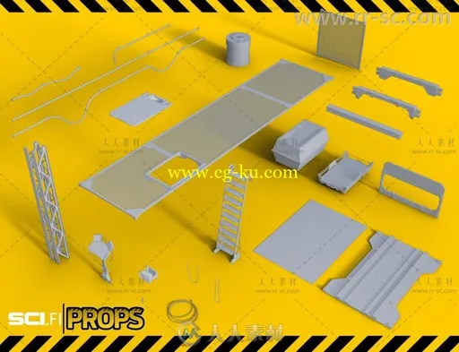 机器人武器装配线工厂工业场景环境3D模型合辑的图片3