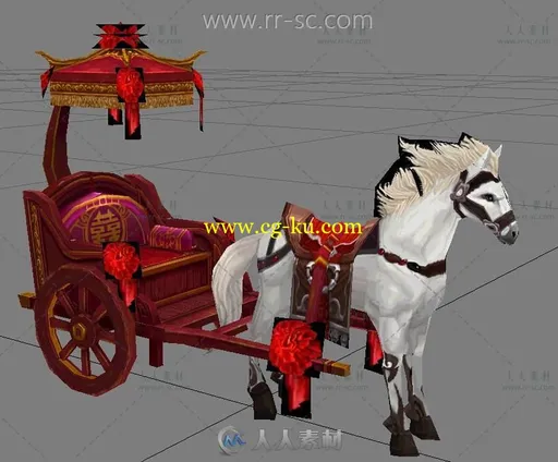 武侠版结婚马车3D模型的图片1