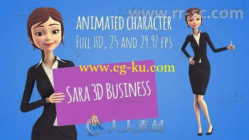 美丽的职业女性主持人视频解说企业业务AE模板Videohive Sara 3D Character in Bus的图片1