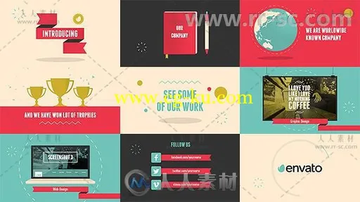 创意商务风格平面标题动画展示AE模板 Videohive Introducing 7511885的图片1