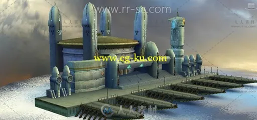 未来科幻场景3D模型的图片1