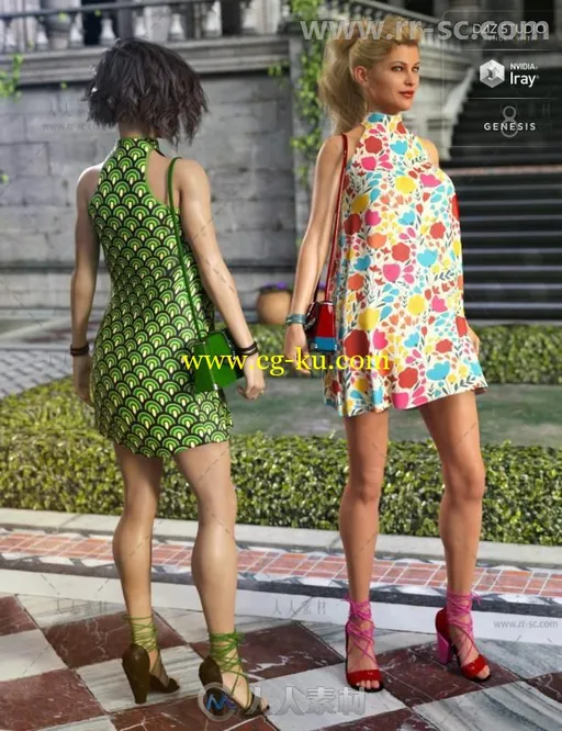 女性时尚美丽的裙子3D模型合辑的图片2