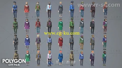 低多边形风格的城市环境3D模型Unity游戏素材资源的图片10