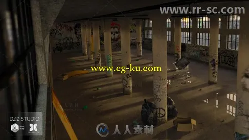 废弃的现代仓库场景环境3D模型合辑的图片3