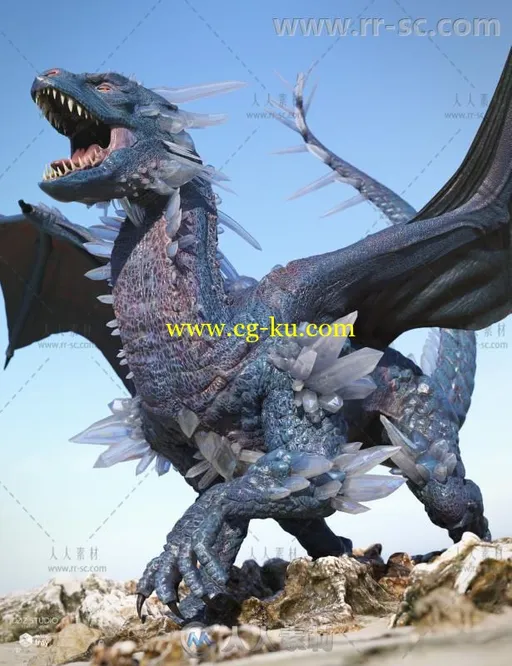 巨大恐怖的水晶龙3D模型合辑的图片1