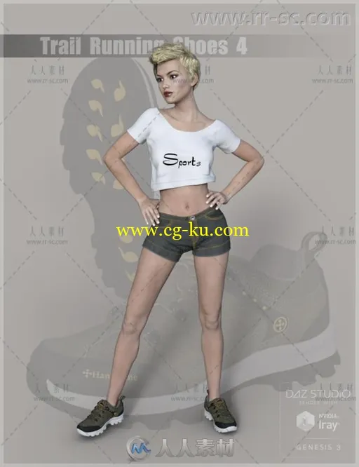 现代时尚舒适的女性跑步鞋3D模型合辑的图片4