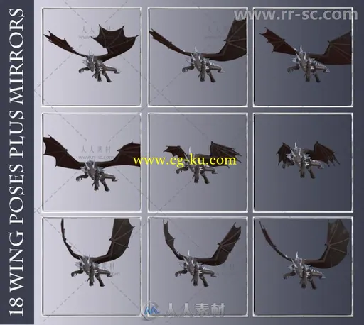 完整的龙的姿势造型3D模型合辑的图片13
