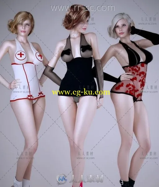 影视高模性感暴露美女3D模型的图片1