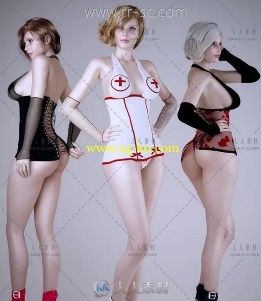 影视高模性感暴露美女3D模型的图片2