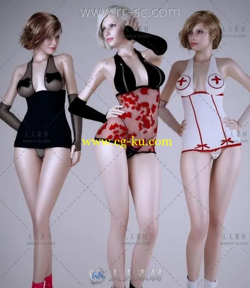 影视高模性感暴露美女3D模型的图片3