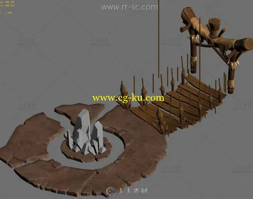 超精细水晶吊桥场景3D模型的图片2