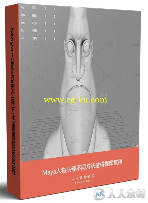 Maya人物头部不同方法建模视频教程的图片1