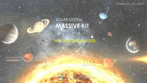 美丽梦幻神秘的宇宙银河系行星展示AE模版 Videohive Solar System Massive K的图片3