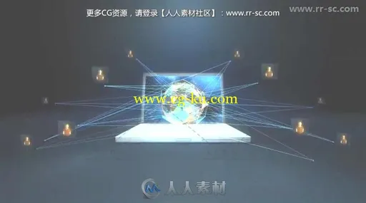 未来科技感网络地球展示标志AE模板 Videohive Network Earth 12844410的图片2