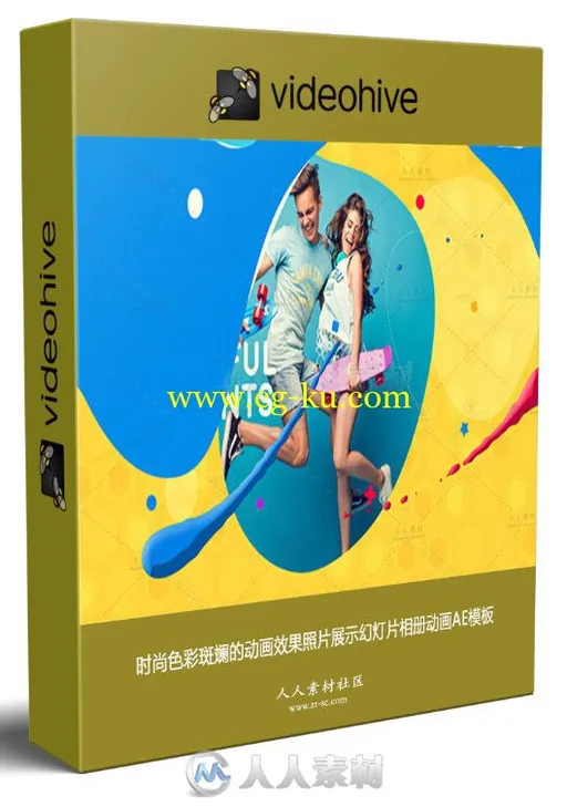 时尚色彩斑斓的动画效果照片展示幻灯片相册动画AE模板 Videohive Colorful Opener的图片1