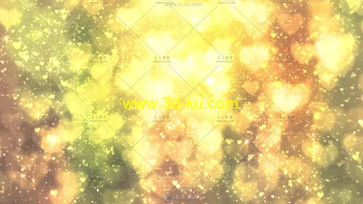 6组不同颜色的心形梦幻光斑背景视频素材的图片1