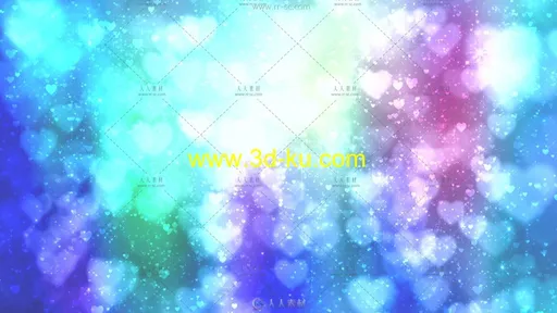 6组不同颜色的心形梦幻光斑背景视频素材的图片2