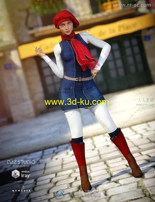 女性时髦潮流的异国秋季服装3D模型合辑的图片2