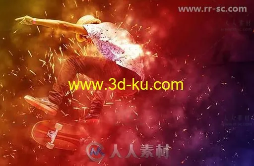 Gif动画震撼火花飞溅艺术特效PS动作的图片1