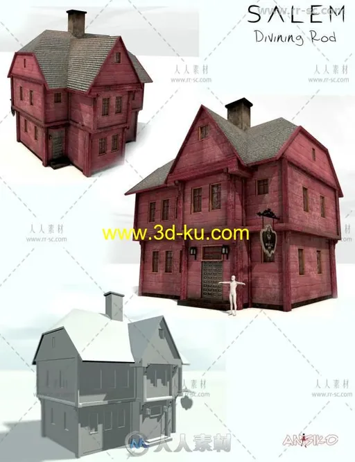 17世纪末美国塞勒姆沿海城市场景环境3D模型合辑的图片11