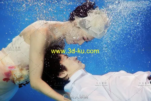 2014最新水下摄影PSD婚纱模板带样片的图片2