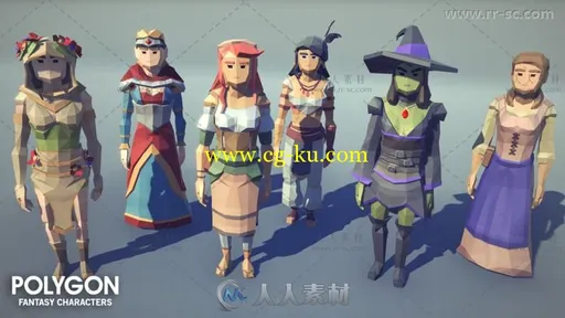 幻想多边形风格游戏人形生物角色3D模型Unity素材资源的图片1