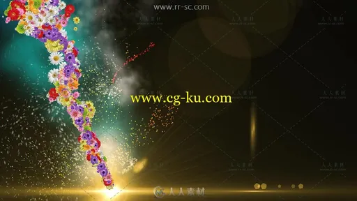 龙卷风卷起鲜花浪漫背景视频素材的图片1
