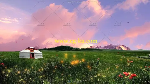 萤火虫般飞舞在草原上特效背景视频素材的图片3