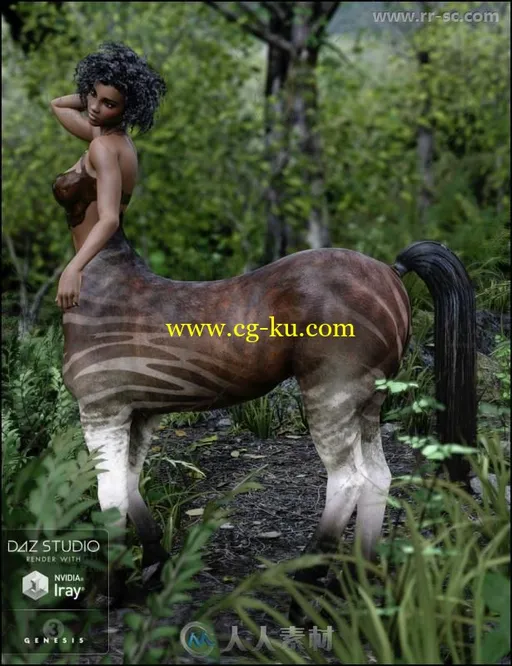 黑皮肤的半人马部族女性战士角色3D模型合辑的图片3