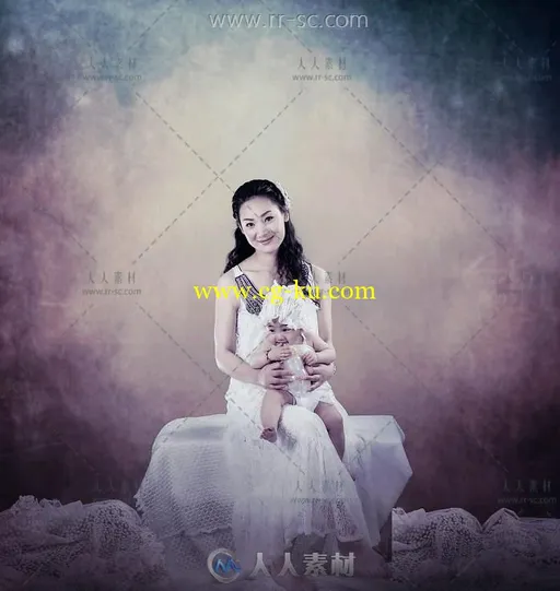 母爱3D免抠图亲子儿童写真摄影PSD模板的图片1
