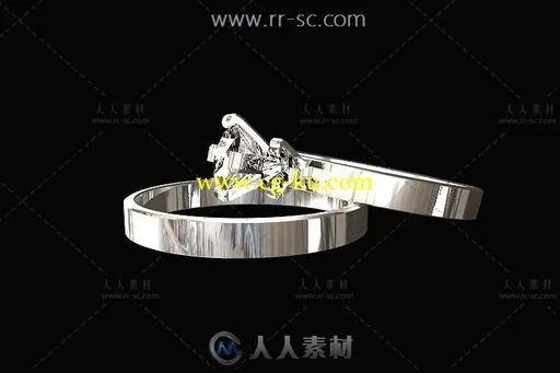 2套浪漫婚礼婚庆钻石戒指旋转视频素材的图片1