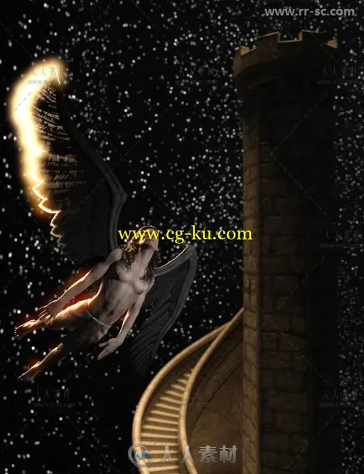 梦幻黑暗充满星星的夜晚3D模型合辑的图片3