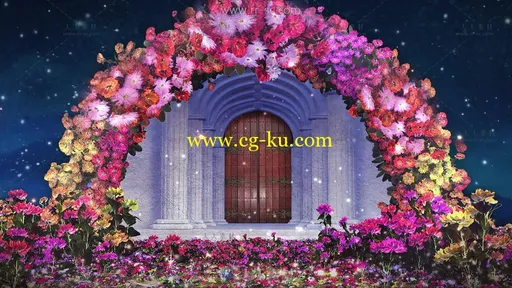 婚姻殿堂鲜花拱门LED背景视频素材的图片1