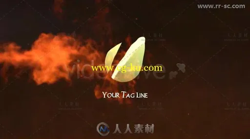 火龙形状火焰飞舞标志展示Logo演绎AE模板的图片1
