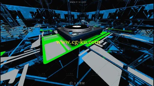 三维空间音乐DJ打碟夜店背景视频素材的图片1