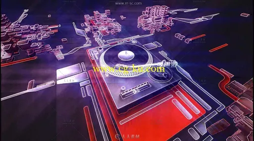 三维空间音乐DJ打碟夜店背景视频素材的图片2