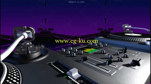 三维空间音乐DJ打碟夜店背景视频素材的图片3