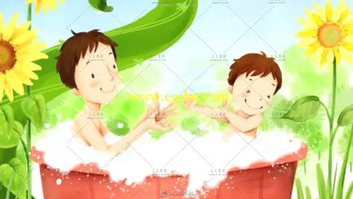 父亲节感恩父亲卡通儿童动态背景视频素材的图片1