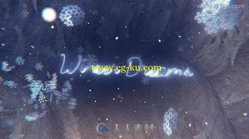冬季梦幻雪花飞舞照片展示幻灯片相册动画AE模板的图片3