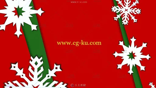 8组圣诞节剪纸风格雪花飘落背景视频素材的图片1