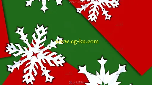 8组圣诞节剪纸风格雪花飘落背景视频素材的图片3