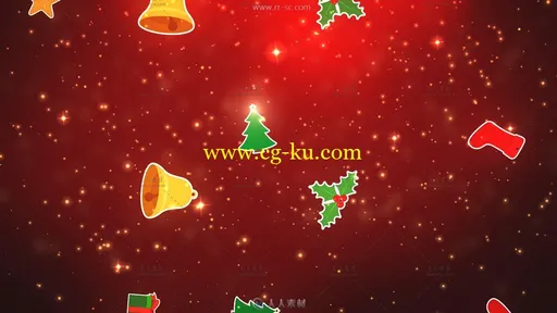红色圣诞节日元素背景视频素材的图片1