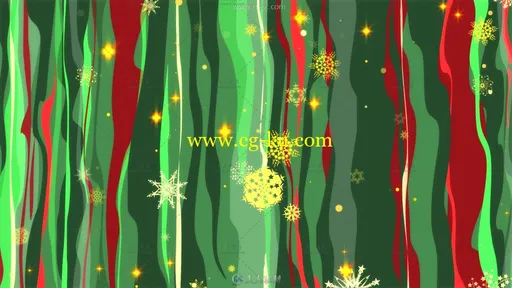 6组色彩线条流动雪花烟花闪耀圣诞节背景视频素材的图片1