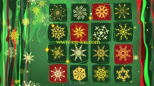 6组色彩线条流动雪花烟花闪耀圣诞节背景视频素材的图片2